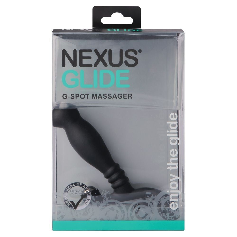Nexus Glide G-Spot Massager packaging on a white background