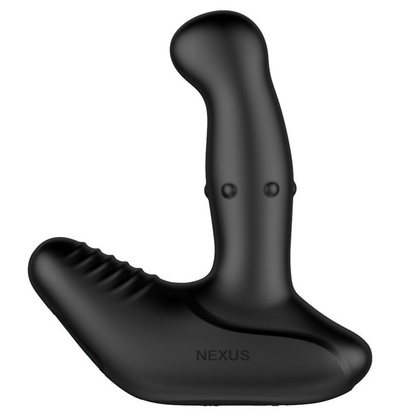 Black prostate massager with 'Nexus' branding on a white background