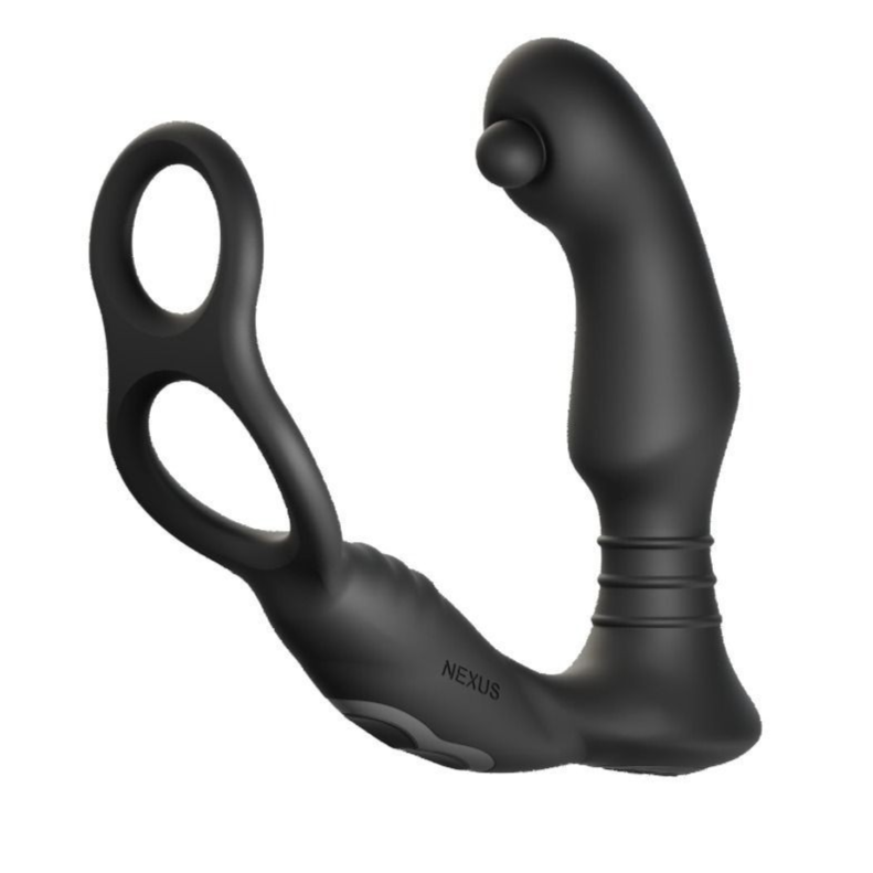 Black Nexus prostate massager on a white background