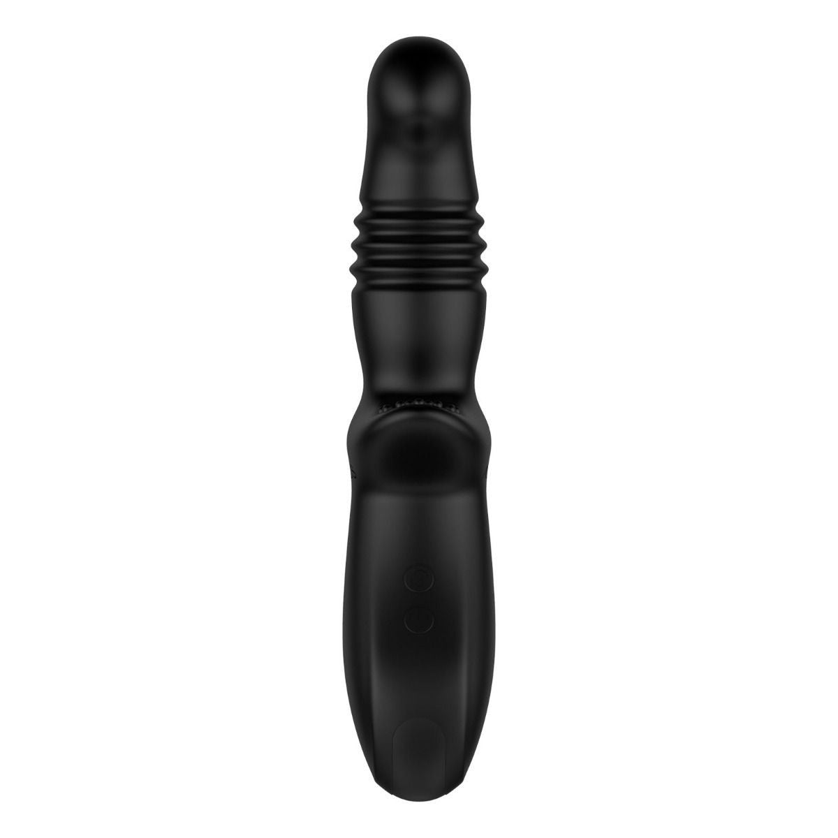 Black male prostate device on a white background