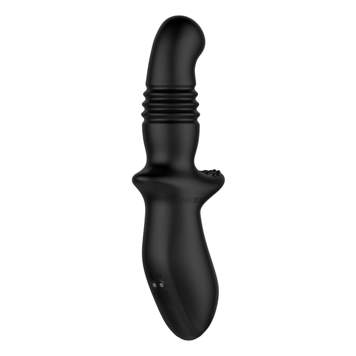Black anal plug on a white background