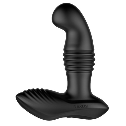 Black prostate massager on a white background
