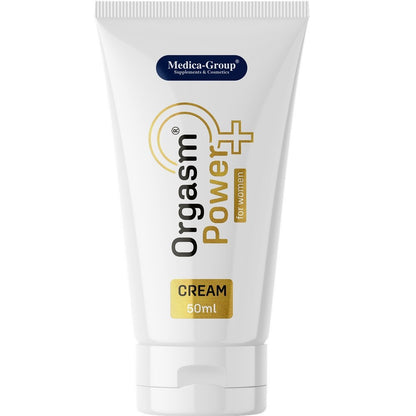 Tube of Orgasm Power cream by Medica Group on a white background