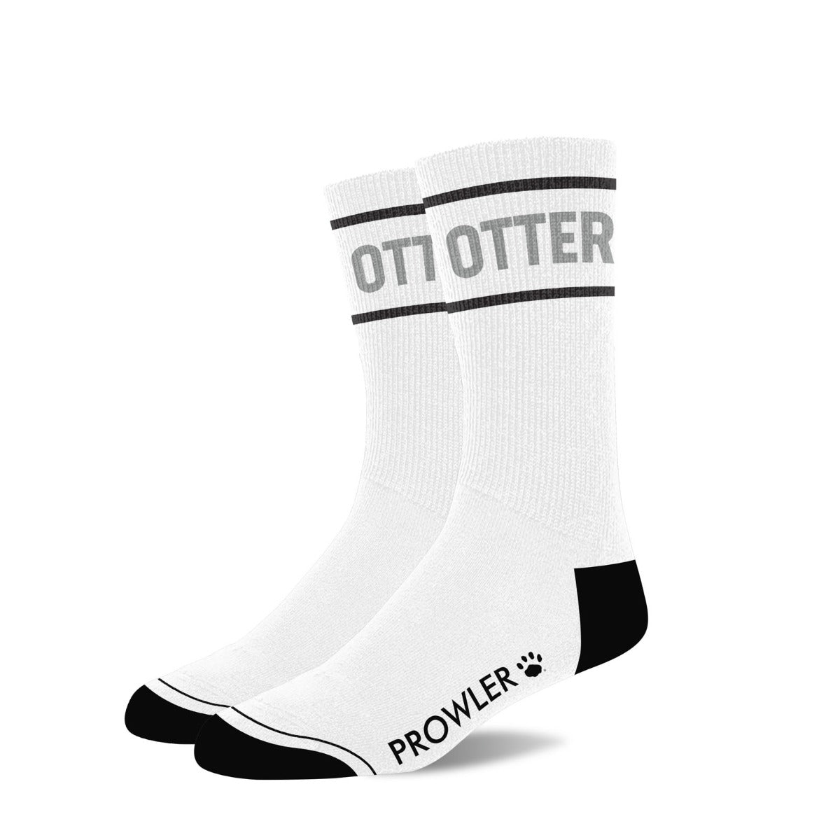 White sock with 'Otter' text on a white background