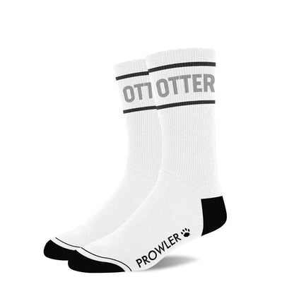 White sock with 'Otter' text on a white background