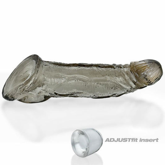 Penis Extender Sleeve with 'ADJUSTfit insert' on a white background