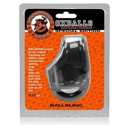 OxBalls Ballsling packaging with orange and black design on a white background