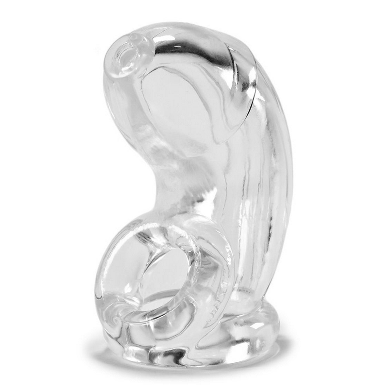 Oxballs Cock Lock Clear Male Chastity Device Orgasm Denial Penis Cage on a white background