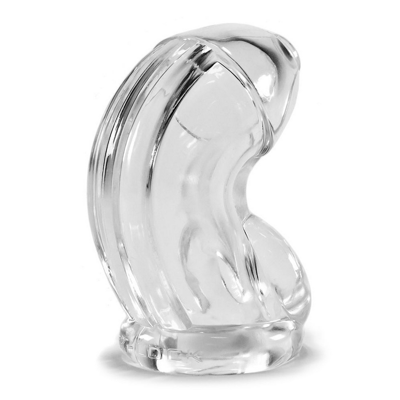 Oxballs Cock Lock Clear Male Chastity Device Orgasm Denial Penis Cage on a white background