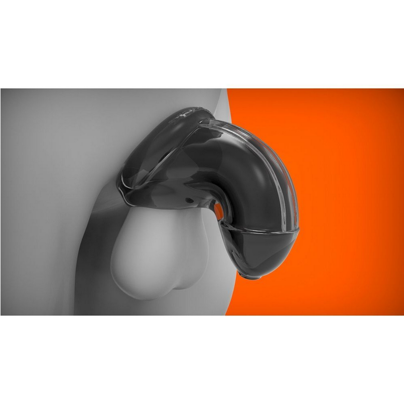 Oxballs Cock Lock Clear Male Chastity Device Orgasm Denial Penis Cage on a white background