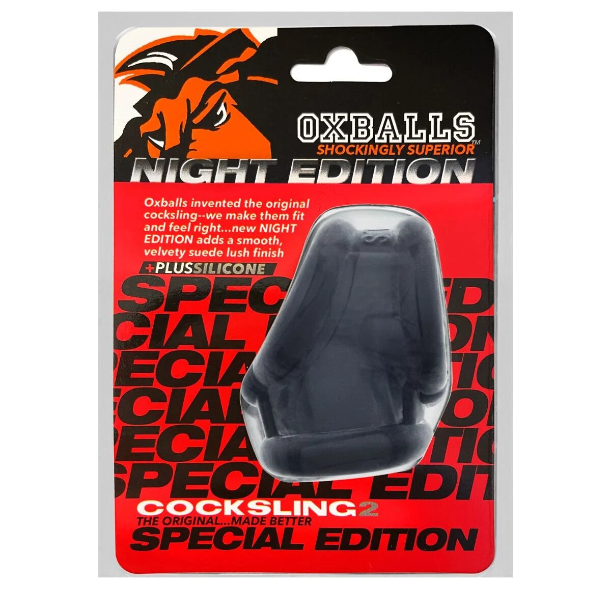 Oxballs Special Edition cock sling packaging with brand logo and product image.