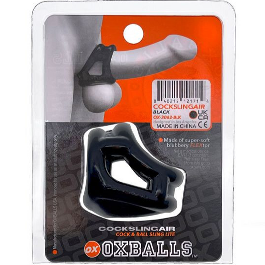 Cock sling air product packaging by OX Balls on a white background