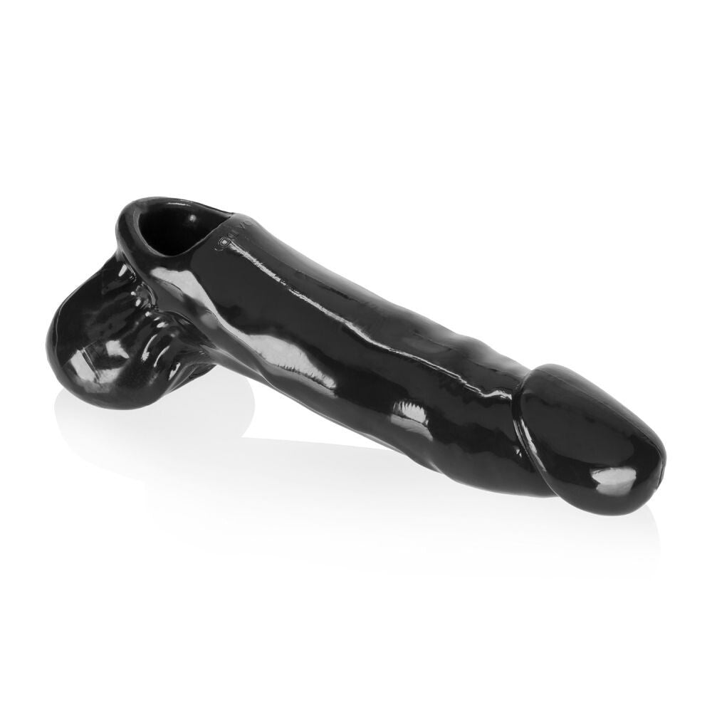 Oxballs Daddy Cocksheath Black Penis Extender Hollow Sleeve Cock Ring Extension