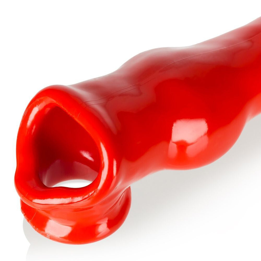 Oxballs Fido Red Cocksheath Penis Extender Hollow Sleeve Cock Extension Strap-On