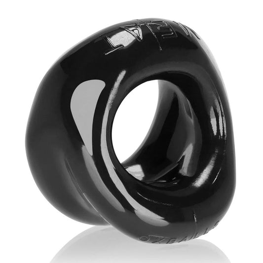 Black cock ring with 'OXBALLS' branding on a white background