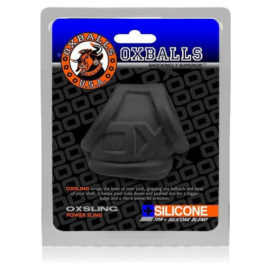 Oxballs silicone Oxsling cock ring packaging on a white background