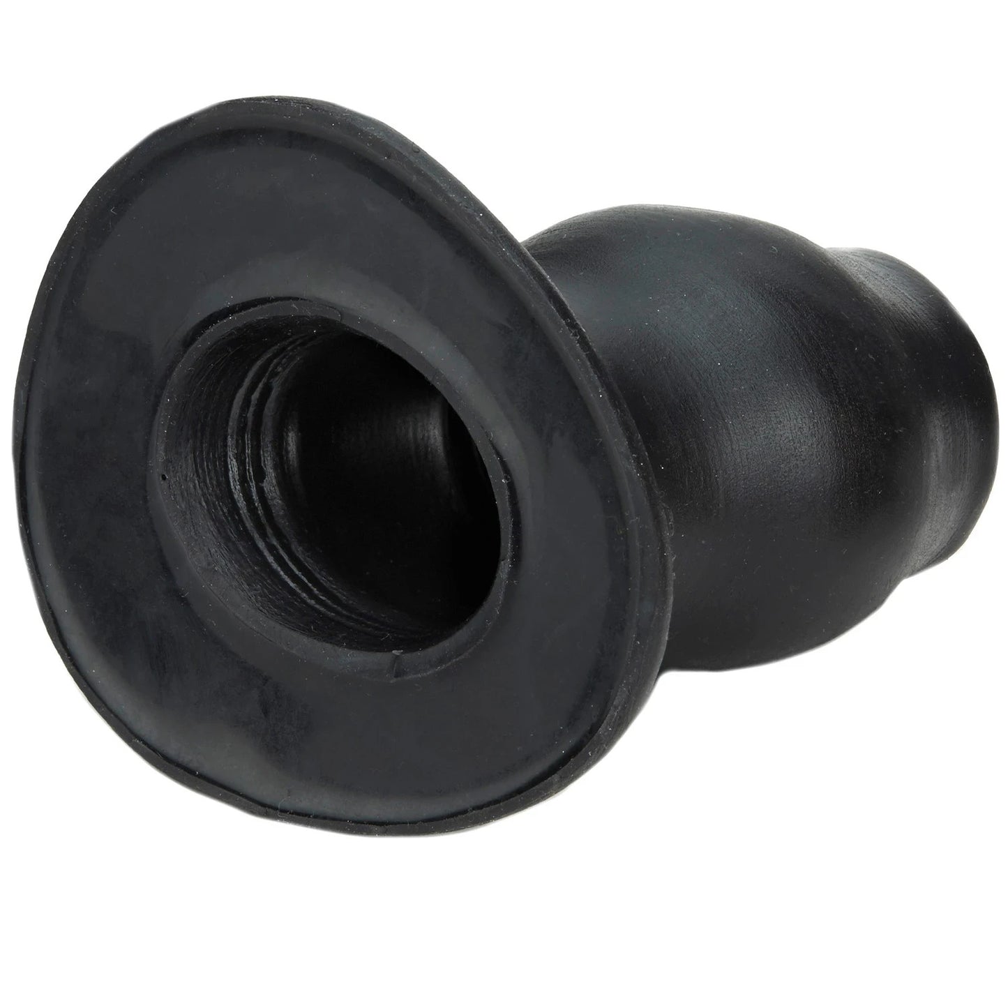 Black hollow anal plug on a white background