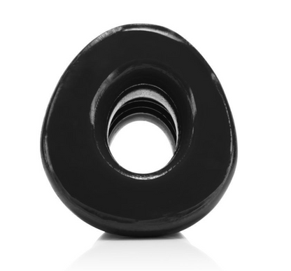 Black hollow anal plug on a white background