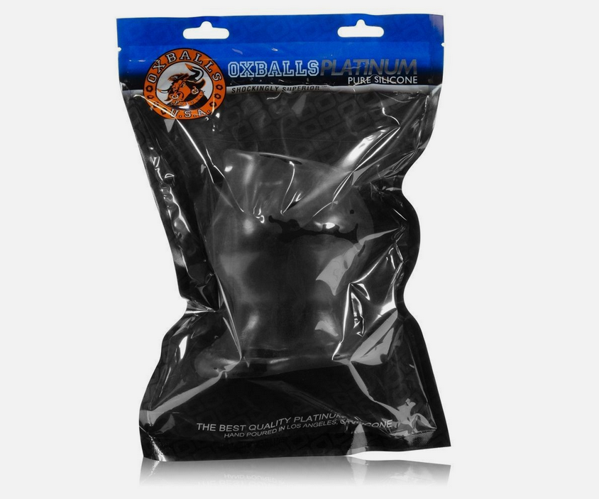 OxBalls Platinum silicone product in clear packaging with blue label on a white background