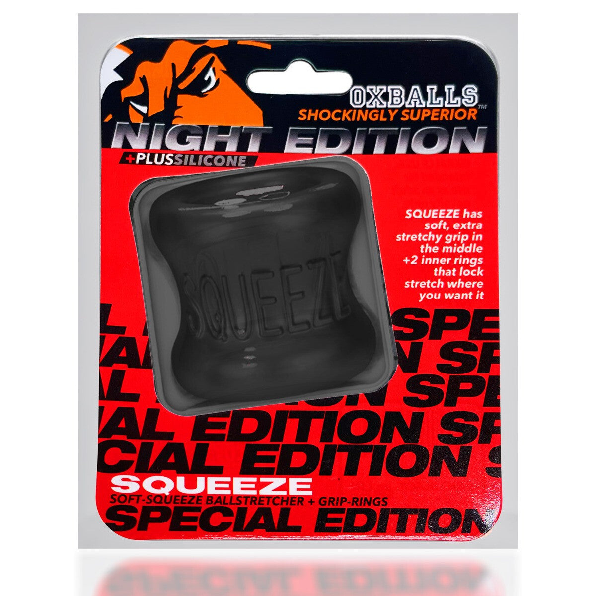 OxBalls Night Edition Squeeze product packaging on a white background