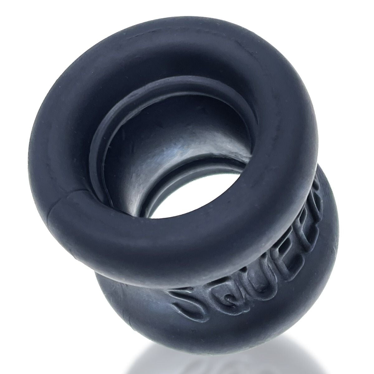Black cock ring with 'Silicone' branding on a white background