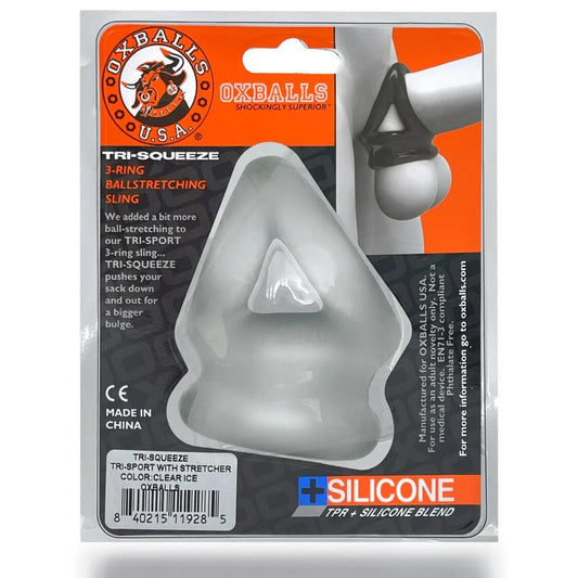 OxBalls Tri-Squeeze product packaging with silicone blend label