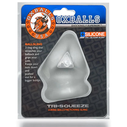 Silicone product packaging with 'OXBALLS' branding on a white background
