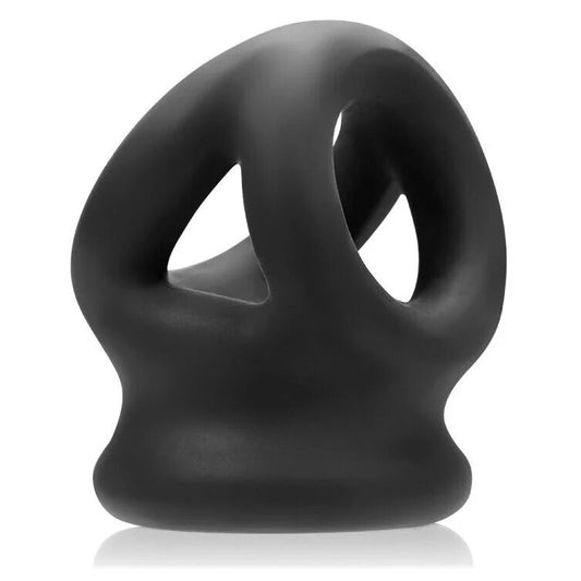 Oxballs Tri-Squeeze 3 Ring Ballstretcher Silicone Cocksling Penis Cockring Black