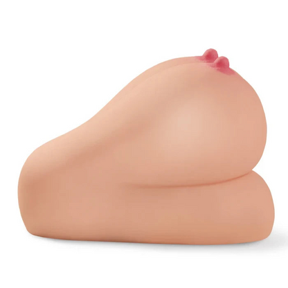 Silicone breast form on a white background