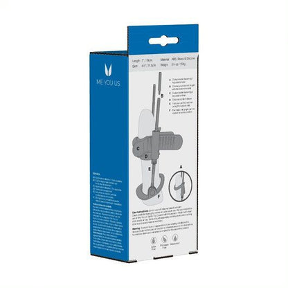Product packaging with blue and white design on a white background