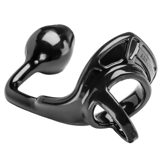 Perfect Fit Armour Tug Lock Anal Butt Plug Cock Ring Silicone Prostate Massager
