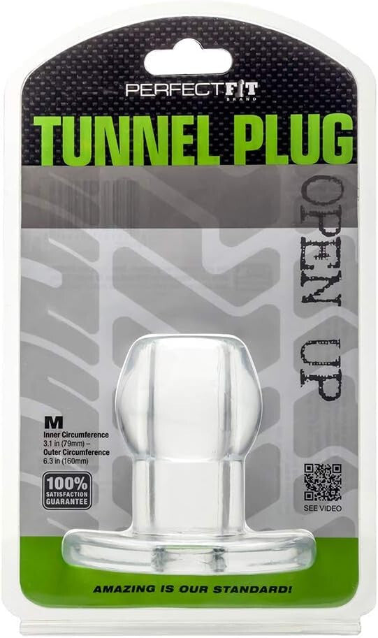 Perfect Fit Tunnel Hollow Anal Butt Plug Dilator Clear Silicone Bondage Fetish