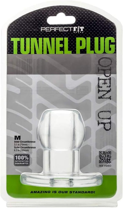 Perfect Fit Tunnel Hollow Anal Butt Plug Dilator Clear Silicone Bondage Fetish