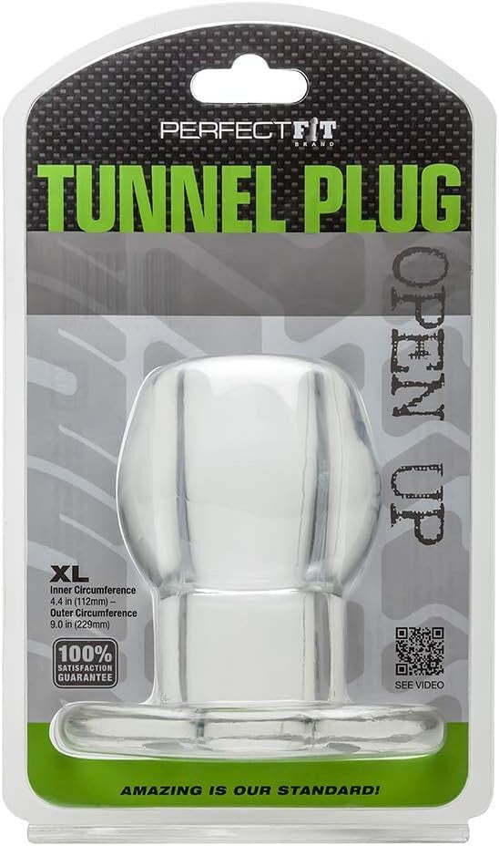 Perfect Fit Tunnel Hollow Anal Butt Plug Dilator Clear Silicone Bondage Fetish