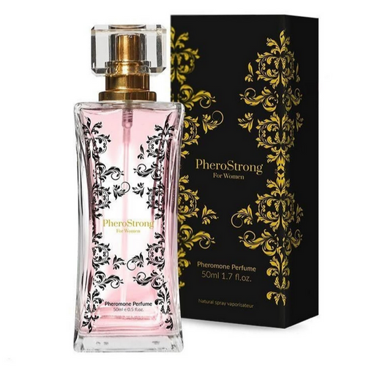 PheroStrong perfume bottle and packaging on a white background