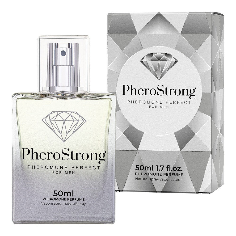 PheroStrong pheromone perfume bottle and packaging on a white background