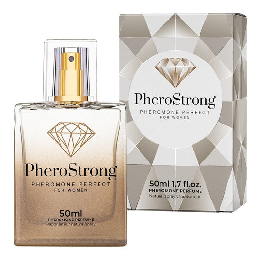 PheroStrong pheromone perfume bottle and packaging on a white background