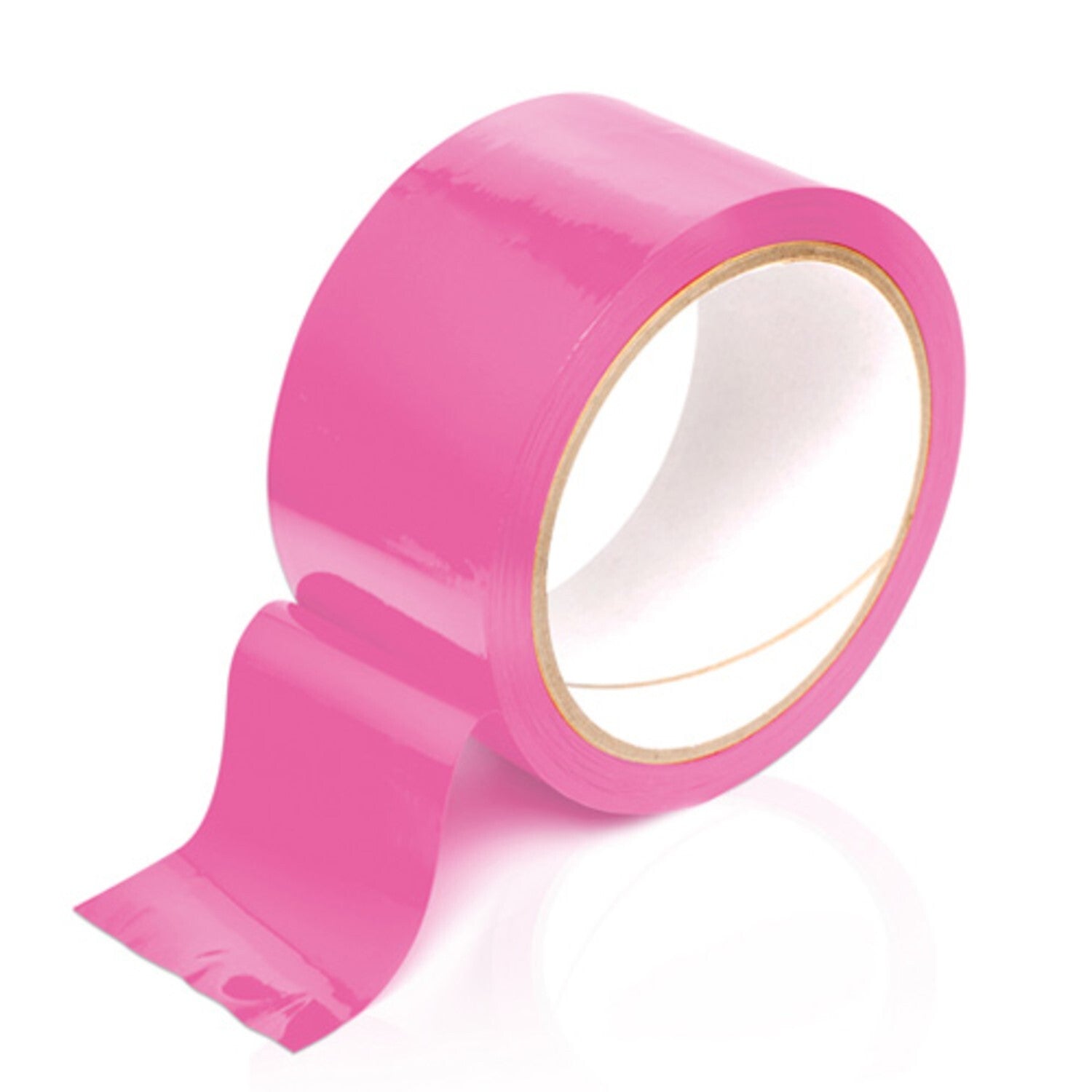 Pink tape roll on a white background