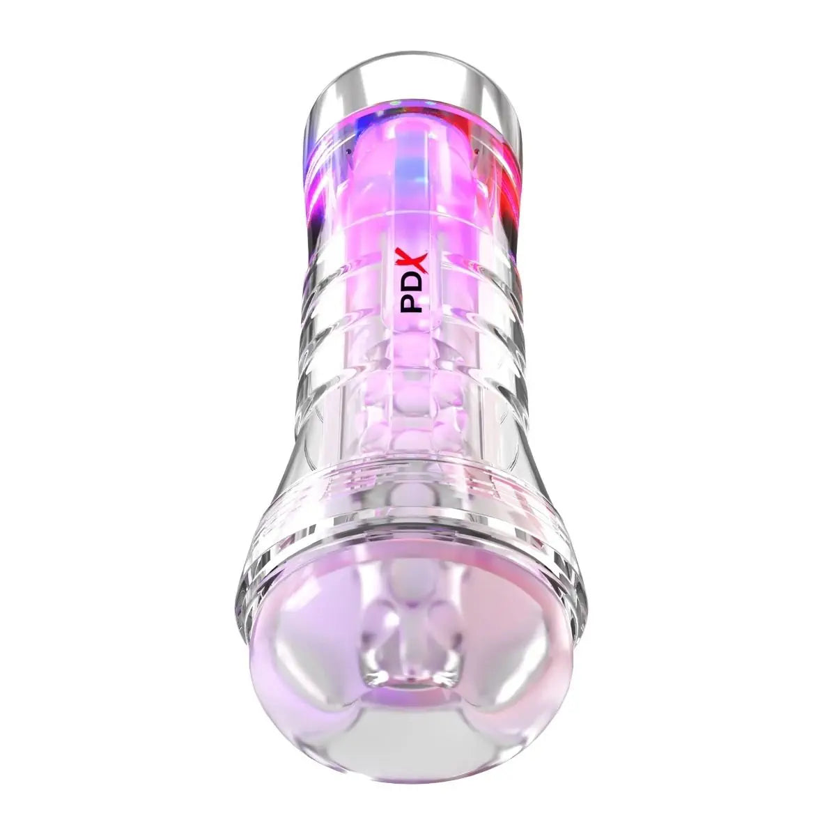 Pink fleshlight with 'PDX' branding on a white background