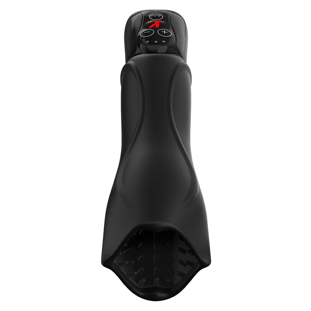 Black massage masturbator on a white background