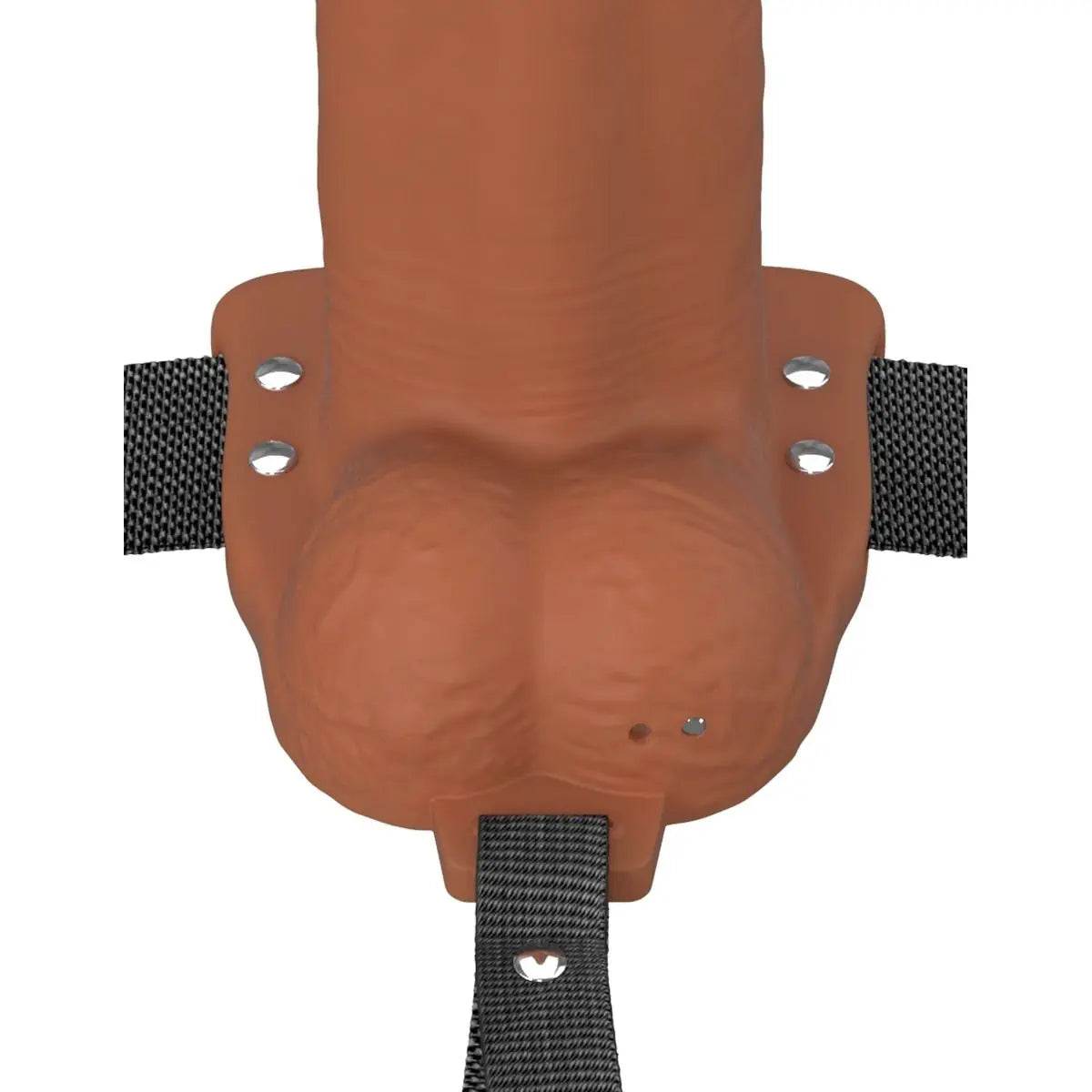Pipedream Fantasy X-Tensions Elite Vibrating 8 Inch Dual Density Silicone Hollow Strap-On Dildo Brown