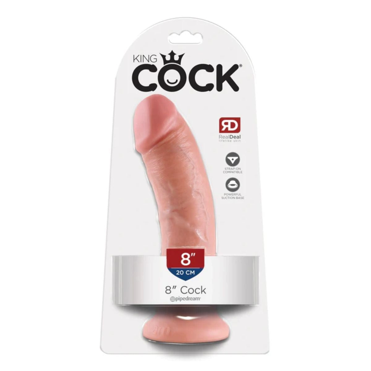 Package of a 8” King Cock product on a white background