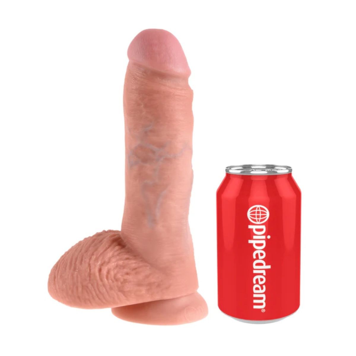 Pipedream King Cock 8 Inch Realistic Veiny Thick Suction Cup Dildo With Balls
