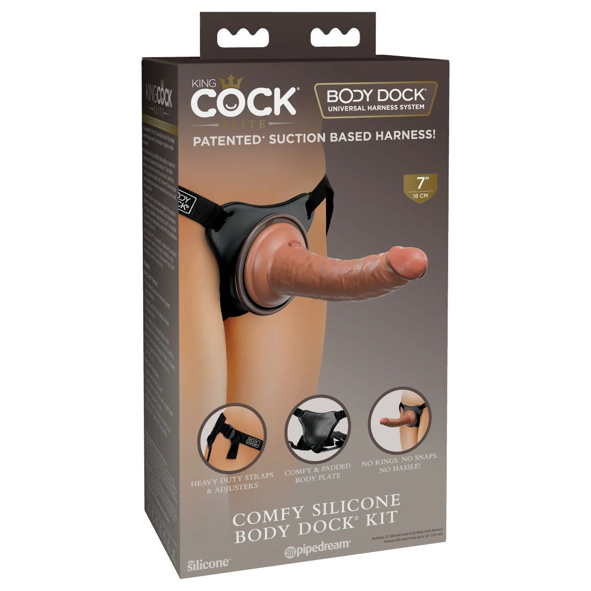 Package of King Cock Body Dock with product illustration on a white background