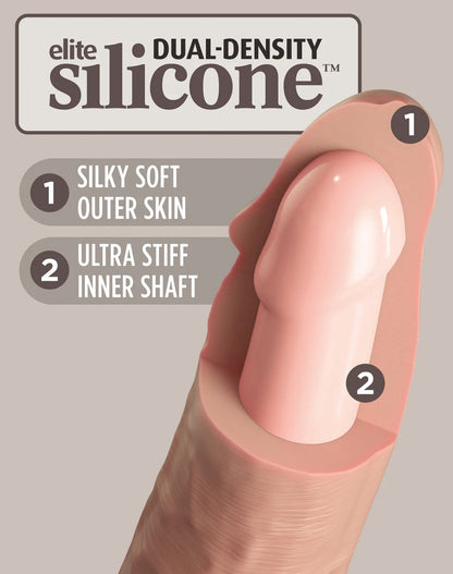 Silicone product with dual-density features labeled on a gray background