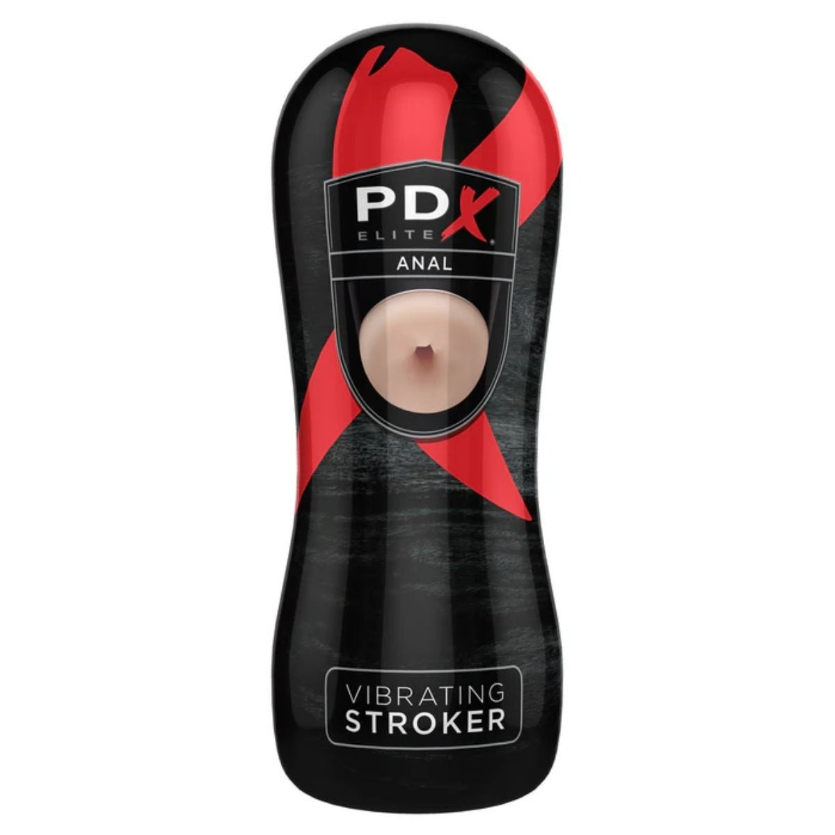 PDX Elite Anal Vibrating Stroker on a white background