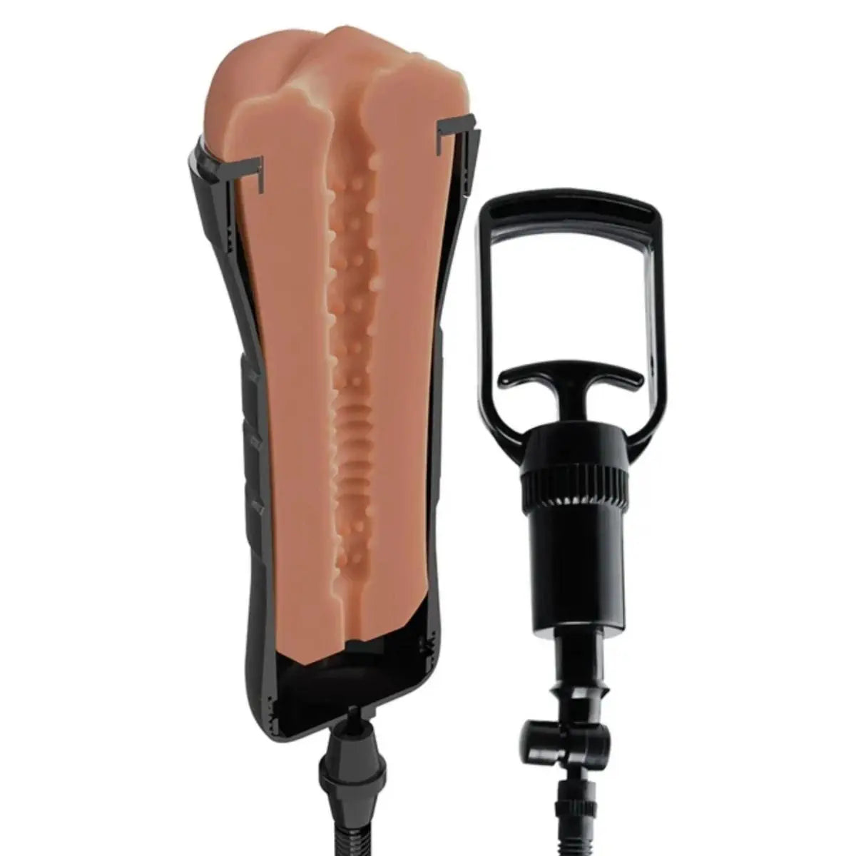 Pipedream PDX Extreme Wet Pussies Super Sucker XXL Stroker Masturbator Brown on a white background