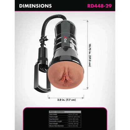 Pipedream PDX Extreme Wet Pussies Super Sucker XXL Stroker Masturbator Brown on a white background
