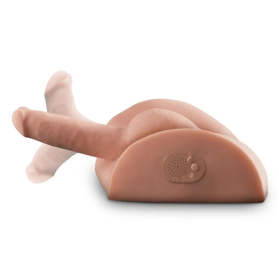 Pink silicone product with a textured surface on a white background