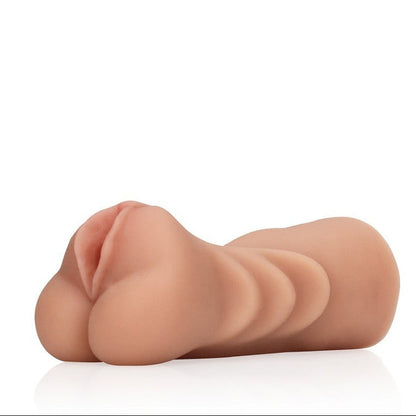Silicone masturbator pussy on a white background